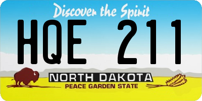 ND license plate HQE211