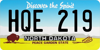 ND license plate HQE219