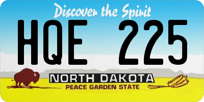 ND license plate HQE225