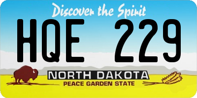 ND license plate HQE229