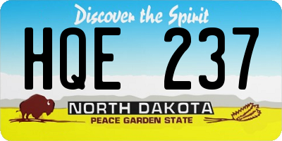 ND license plate HQE237