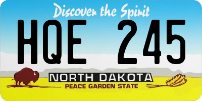 ND license plate HQE245