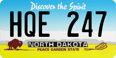 ND license plate HQE247