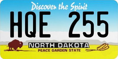 ND license plate HQE255