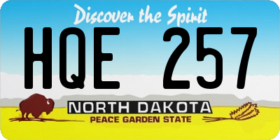 ND license plate HQE257