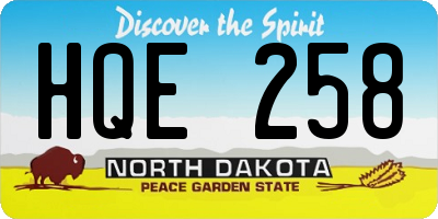 ND license plate HQE258