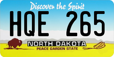 ND license plate HQE265