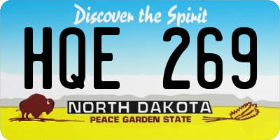 ND license plate HQE269