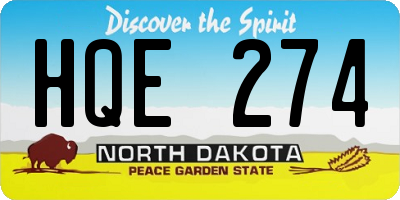 ND license plate HQE274