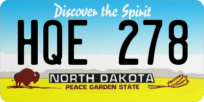 ND license plate HQE278