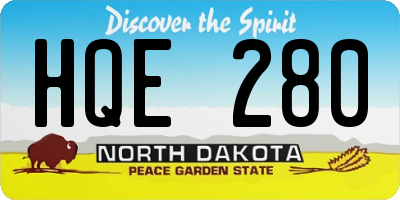 ND license plate HQE280