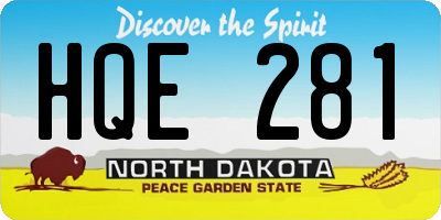 ND license plate HQE281