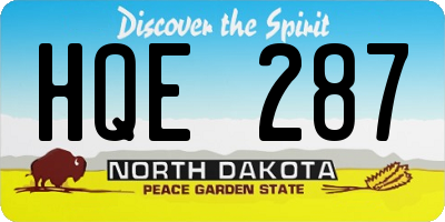 ND license plate HQE287