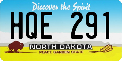 ND license plate HQE291