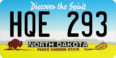ND license plate HQE293