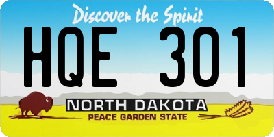 ND license plate HQE301