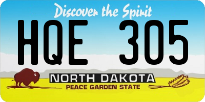 ND license plate HQE305