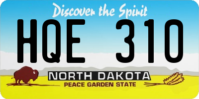 ND license plate HQE310
