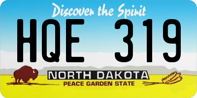 ND license plate HQE319