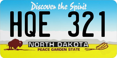 ND license plate HQE321