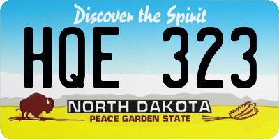 ND license plate HQE323