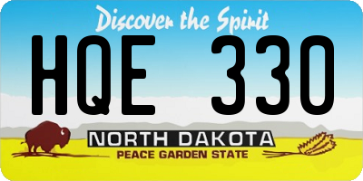 ND license plate HQE330