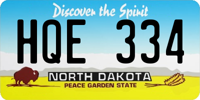 ND license plate HQE334