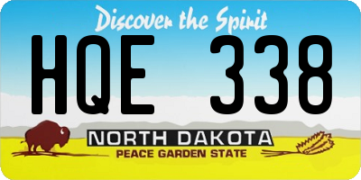 ND license plate HQE338
