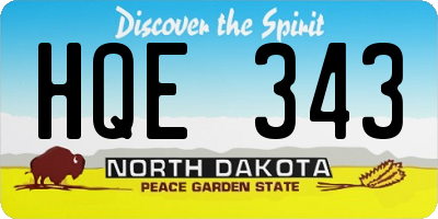 ND license plate HQE343