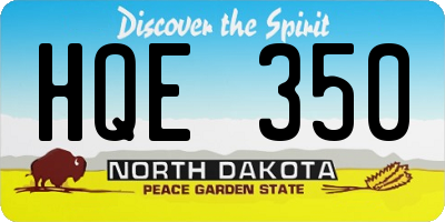 ND license plate HQE350