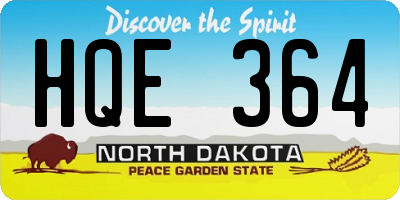ND license plate HQE364