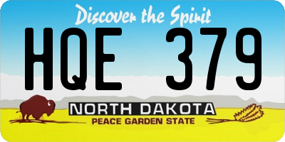 ND license plate HQE379