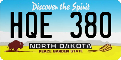 ND license plate HQE380