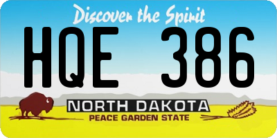 ND license plate HQE386