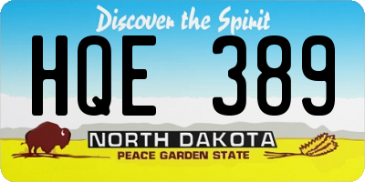 ND license plate HQE389
