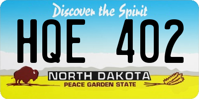 ND license plate HQE402