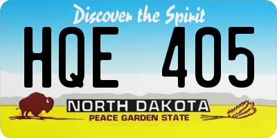 ND license plate HQE405