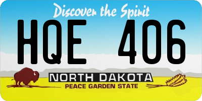 ND license plate HQE406