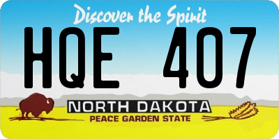 ND license plate HQE407