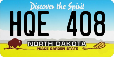 ND license plate HQE408