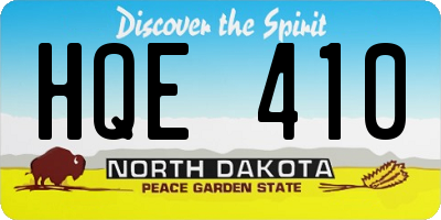 ND license plate HQE410