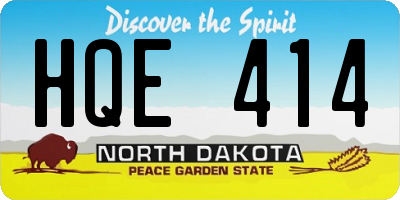 ND license plate HQE414