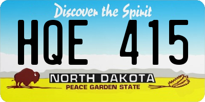 ND license plate HQE415