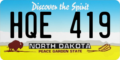 ND license plate HQE419