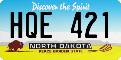 ND license plate HQE421