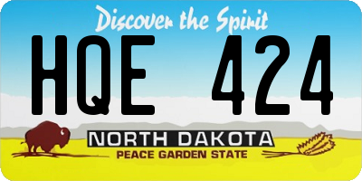 ND license plate HQE424
