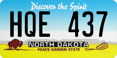 ND license plate HQE437