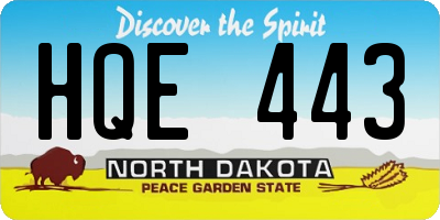 ND license plate HQE443