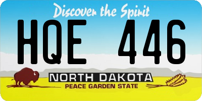 ND license plate HQE446