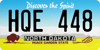 ND license plate HQE448